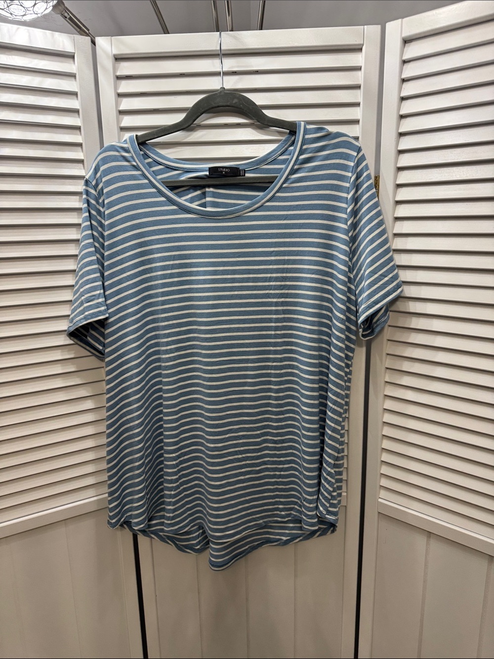 Studio Blue & White Striped Short-Sleeve Tee